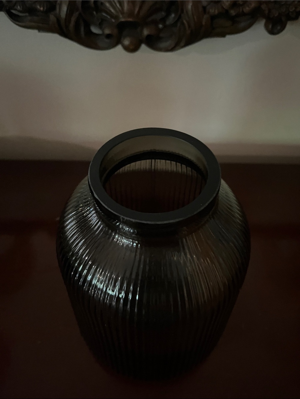 Black Ribbed Vase - Picture 4 of 4